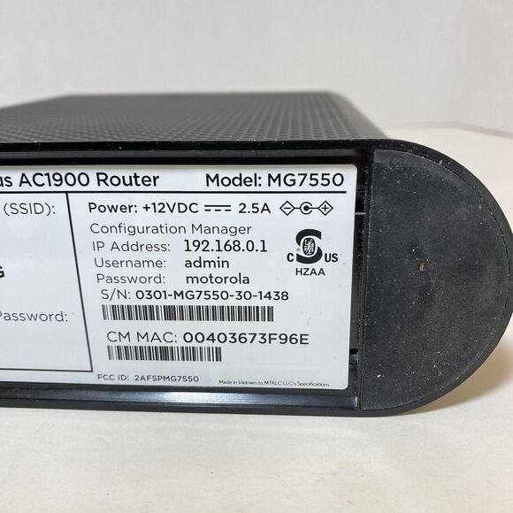 Motorola MG7550 16x4 Cable Modem Plus AC1900 WiFi Router New / Open Box - Picture 6 of 10